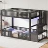 90x200 Etagenbett mit Stauraumleiter, mit LED, Schwarz. Bild 2