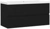 vidaXL Waschbeckenunterschrank mit Einbaubecken Schwarz Spanplatte [3071559] Bild 2