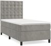 vidaXL Boxspringbett mit Matratze & LED Hellgrau 80x200 cm Samt, Härtegrad: H2 [3136329] Bild 3