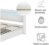 REDOM Polsterbett Stauraumbett mit LED-Lichtleiste, Bluetooth-Player und USB-Aufladung (Kunstleder-Aufbewahrungsbett, Hochbettkasten, Jugendbett mit Lattenrost, 160x200 cm), ohne Matratze Bild 2