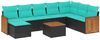 vidaXL 9-teiliges Gartensofa-Set mit Kissen, schwarzes Polyrattan 3227933 Bild 2