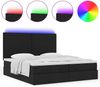 vidaXL Ottoman-Bett mit Matratzen & LEDs Schwarz 200x200 cm Stoff 3313950 Bild 5