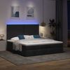 vidaXL Ottoman-Bett mit Matratzen & LEDs Schwarz 200x200 cm Stoff 3313950 Bild 3