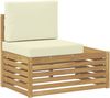vidaXL Outdoor-Sofagarnitur mit Kissen Weiß 59 x 59 x 37 cm Polyester 3392480 Bild 5