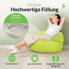 Green Bean® Sitzsack Sofa mit Füllmaterial - Lounge im Sitzsack-Design 90x50cm mit ergonomischer Rückenlehne & waschbarem Bezug - Indoor und Outdoor geeignet in Hellgrün Bild 4