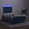 Boxspringbett mit Matratze & LED Samt Dunkelblau 120x200 cm Bild 4