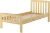 Klassisches Kieferbett natur 90x200 Einzelbett Singlebett Massivholzbett Zubehör wählbar V-60.57-09Rollrost und Matratze inkl. Bild 2