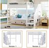Odikalo Hochbett 140x200 Kinderbett Jugendbett mit LED, Stauraumtreppe (mit Sicherheitsleiter, Sicherheitsgeländer, Bettrahmen aus massivem Kiefernholz, LED-Lichtleiste, austauschbaren Sicherheitsleitern auf beiden Seiten, Kinderbett, Holzfarbe) Bild 3