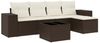 vidaXL 6-tlg. Garten-Sofagarnitur mit Kissen Braun Poly Rattan 3222502 Bild 2