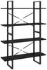 vidaXL Bücherregal 4 Böden Schwarz 100x30x140 cm Massivholz Kiefer 806486 Bild 2