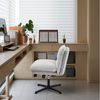 hjh LIVING Bürostuhl ohne Armlehnen, breiter Schneidersitz Stuhl mit gepolsterter Sitzfläche, ergonomischer Criss Cross Chair für Home Office, Wohnzimmer (Hellgrau) Bild 4