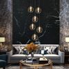 ZMH Pendelleuchte LED Höhenverstellbar Kronleuchter Glas Wohnzimmerlampe, LED wechselbar, Warmweiß, 6 Flammig Bild 2