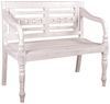 Lomadox Gartenbank GAZA-120, Mahagoni massiv Bank, 2-Sitzer in weiß-antik, B/H/T: ca. 100/87/52 cm Bild 3