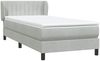 vidaXL Boxspringbett mit Matratze Hellgrau 80x210 cm Samt 3317673 Bild 4