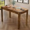 Esstisch Sheesham Massivholz 120cm für bis zu 6 Personen · Rechteckiger Küchentisch im modernen Design · Handgefertigter Holztisch mit abgerundeten Kanten für Esszimmer oder Küche Bild 3