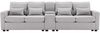 4-Sitzer Sofa aus Leinenstoff mit USB-Anschluss & Konsole, 290 x 83 x 88 cm, grau Bild 5
