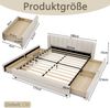 Polsterbett, Chenille mit 4 Schubladen & USB-Anschluss, 160x200 cm, Beige, ohne Matratze Bild 3