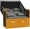 vidaXL Strandkorb mit Kissen Poly Rattan & Massivholz Schwarz & Grau 318666 Bild 3
