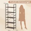 5-stufiges Bücherregal 160 cm Standregal mit Offene Trennwand & Metallrahmen Rustikales Braun Bild 2