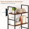 5-stufiges Bücherregal 160 cm Standregal mit Offene Trennwand & Metallrahmen Rustikales Braun Bild 4