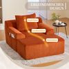 LVHOM Relaxsessel mit Hocker, Bodensofa mit Seitentaschen und Kissen, 1-Sitzer Sofasessel, Einzelsofa, für Wohnzimmer, Schlafzimmer und Studie, Orange Bild 4