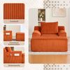 LVHOM Relaxsessel mit Hocker, Bodensofa mit Seitentaschen und Kissen, 1-Sitzer Sofasessel, Einzelsofa, für Wohnzimmer, Schlafzimmer und Studie, Orange Bild 3