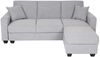 Sofa HWC-H47 mit Ottomane, Couch Sofa Gästebett, Schlaffunktion Stauraum 217x145cm ~ Stoff/Textil hellgrau Bild 4
