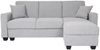 Sofa HWC-H47 mit Ottomane, Couch Sofa Gästebett, Schlaffunktion Stauraum 217x145cm ~ Stoff/Textil hellgrau Bild 5