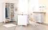 Roba Babyzimmer Set 'Leon' 3-teilig - Baby- & Beistellbett 60x120 cm + Wickelkommode + Kinderkleiderschrank 2-türig - Weiß / Dekor Othello Eiche Bild 2