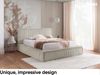 MEBLINI Polsterbett 140x200 mit Lattenrost ohne Matratze - MESUT - Beige Cordstoff - Bubble Bett - Cloud Bett - Marshmallow Bed - Kopfteil Bett mit Stauraum Bild 2