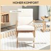 Sessel 65x96x94,5 cm, Schaukelstuhl mit Hocker, gepolstert, Cremeweiß Bild 4