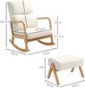 Sessel 65x96x94,5 cm, Schaukelstuhl mit Hocker, gepolstert, Cremeweiß Bild 3