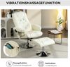 Sessel 79x79x106 cm, 135° verstellbar mit Ottomane, 5‑Punkt-Massage & Heizfunktion, PU-Leder beige Bild 5