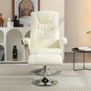 Sessel 79x79x106 cm, 135° verstellbar mit Ottomane, 5‑Punkt-Massage & Heizfunktion, PU-Leder beige Bild 3