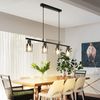 ZMH Hängelampe 4 flammig Pendelleuchte esstisch: Vintage Esstischlampe hängend Schwarz industrial Hängeleuchte aus Glas E14 Fassung Esszimmerlampe retro Pendellampe für Esszimmer Wohnzimmer Küche Bild 2