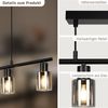 ZMH Hängelampe 4 flammig Pendelleuchte esstisch: Vintage Esstischlampe hängend Schwarz industrial Hängeleuchte aus Glas E14 Fassung Esszimmerlampe retro Pendellampe für Esszimmer Wohnzimmer Küche Bild 4