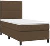 vidaXL Boxspringbett mit Matratze Dunkelbraun 90x190 cm Stoff 3141660 Bild 3
