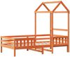 vidaXL Massivholzbett mit Dach Wachsbraun 75x190 cm Kiefer 3282170 Bild 3