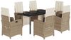 vidaXL 7-tlg. Garten-Essgruppe mit Kissen Beige Poly Rattan 3212581 Bild 2