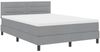 vidaXL Boxspringbett mit Matratze mit LED Hellgrau 140 x 190 cm Stoff 3342128 Bild 2