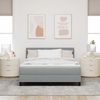 vidaXL Boxspringbett mit Matratze mit LED Hellgrau 140 x 190 cm Stoff 3342128 Bild 4