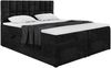MEBLINI Boxspringbett LUKAS 160x200 cm mit Bettkasten - H4/Schwarz Samt Polsterbett - Doppelbett mit Topper & Taschenfederkern-Matratze Bild 2