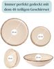 PURE LIVING INTERIOR DESIGN Geschirr-Set Steingut Geschirrset 12 Personen Rustic 48 tlg. TESTSIEGER, Hochwertig (48-tlg), 12 Personen, Steingut, Mediterrane Handwerksoptik, Reaktive Glasur – jedes Stück einzigartig… Bild 3