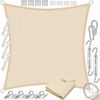 KESSER® Sonnensegel Sonnenschutz Windschutz | HDPE Gewebe | wasserabweisend & windabweisend | 5-Fach quer vernäht robust & stabil Schattenspender Garten Balkon Terrasse Rechteck, Creme, 2x3m Bild 4