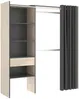 Vente-unique - Kleiderschrank Kleiderschranksystem - B. 110/160 cm - Eichefarben & Anthrazit - LAURENT Bild 2
