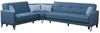 Dmora Schlafsofa mit Halbinsel Apo, Wende-Container-Schlafsofa mit 4 Kissen, Stoffsofa mit Klick-Klack-Öffnung, 302 x 234 x 88 cm, Blau Bild 3