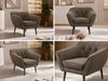 Polstersessel PIRS 1 skandinavischer Design 1-Sitzer, Sessel mit Wellenfederung, schwarze Füße, Einzelsessel, Hoher Sitzkomfort - Braun Velvet Bild 2
