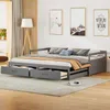 Schlafsofa, 90x200 cm/180x200 cm, Ausziehbett mit Bettfunktion, inkl. Lattenrost und Schubladen, Holzbett, Holz Bild 3