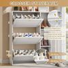 Merax Schuhschrank mit 3 Klappen und 1 Tür, Schuhkipper Schmal, Schuhkommode mit verstellbaren Trennwände, Schuhregal Flur freistehend, für Eingang Wohnzimmer, Weiß, 90x25x114cm Bild 5