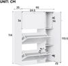 Merax Schuhschrank mit 3 Klappen und 1 Tür, Schuhkipper Schmal, Schuhkommode mit verstellbaren Trennwände, Schuhregal Flur freistehend, für Eingang Wohnzimmer, Weiß, 90x25x114cm Bild 4